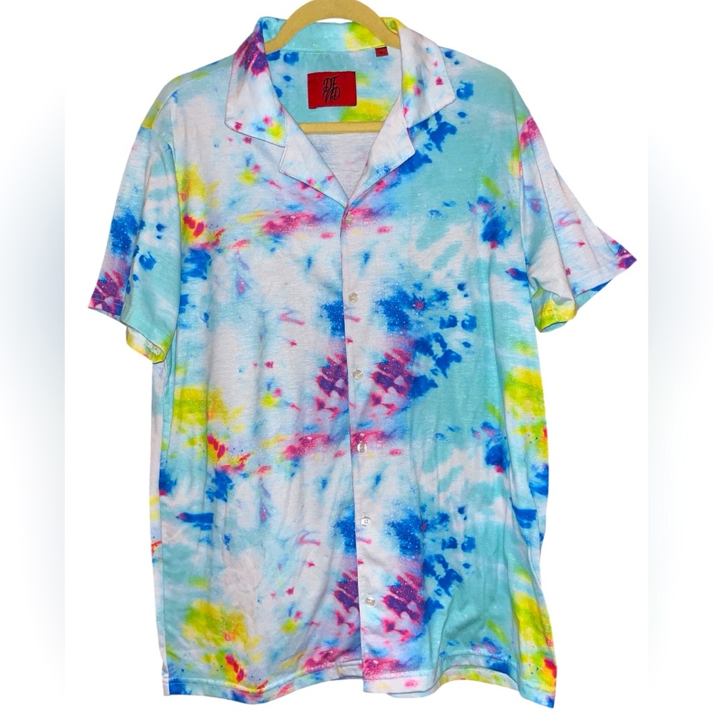 “Defend London” tie-dye, button-down men’s shirt 2016